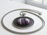 Purple Agate (Aqeeq) Stone Pendant