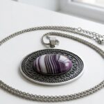 Purple Agate (Aqeeq) Stone Pendant