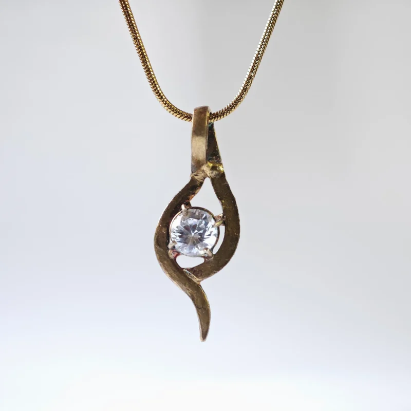 Dango Gold Plated Silver Diya Pendant with Chain for women pakistan
