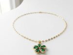 Green Flower Pendant Necklace
