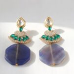 Natural agate Ethnic Kundan Earrings for women in Pakistan by dango