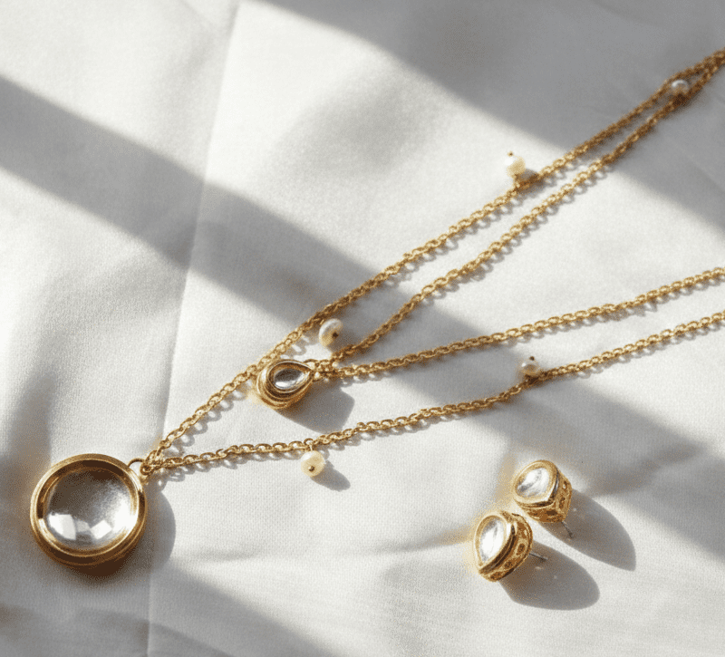 Pearl and Kundan Jewelry Set for Women Pakistan by dango