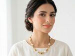 Gold Plated Steel Knots Chain with Pearls - Image 2