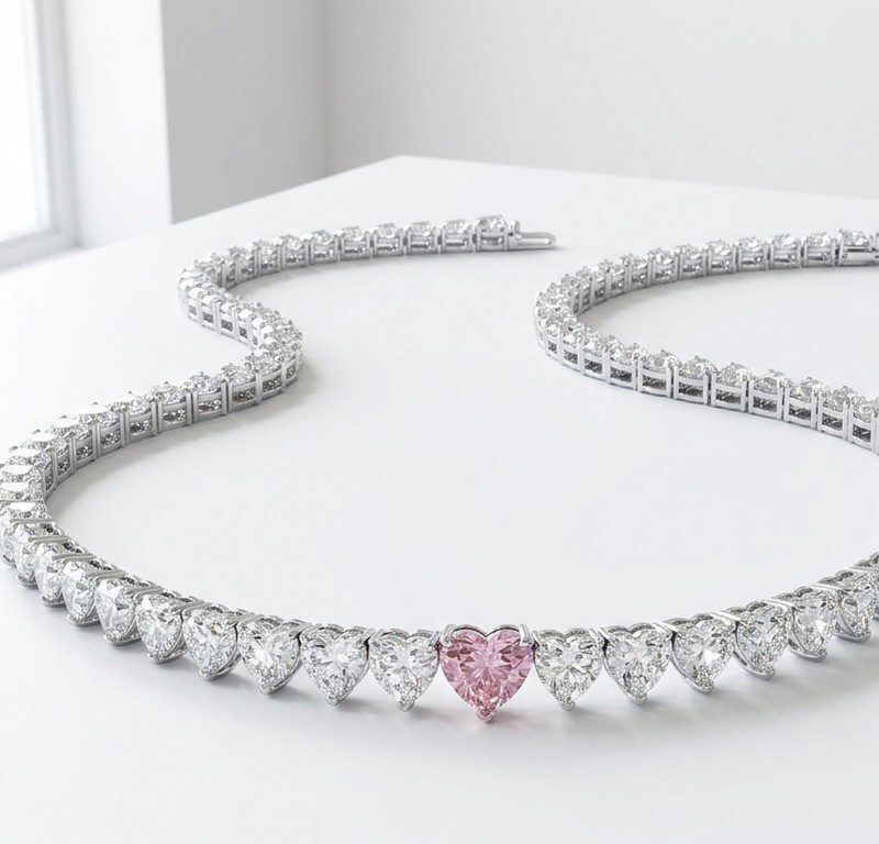 Pink Heart Necklace for Women Pakistan by dango