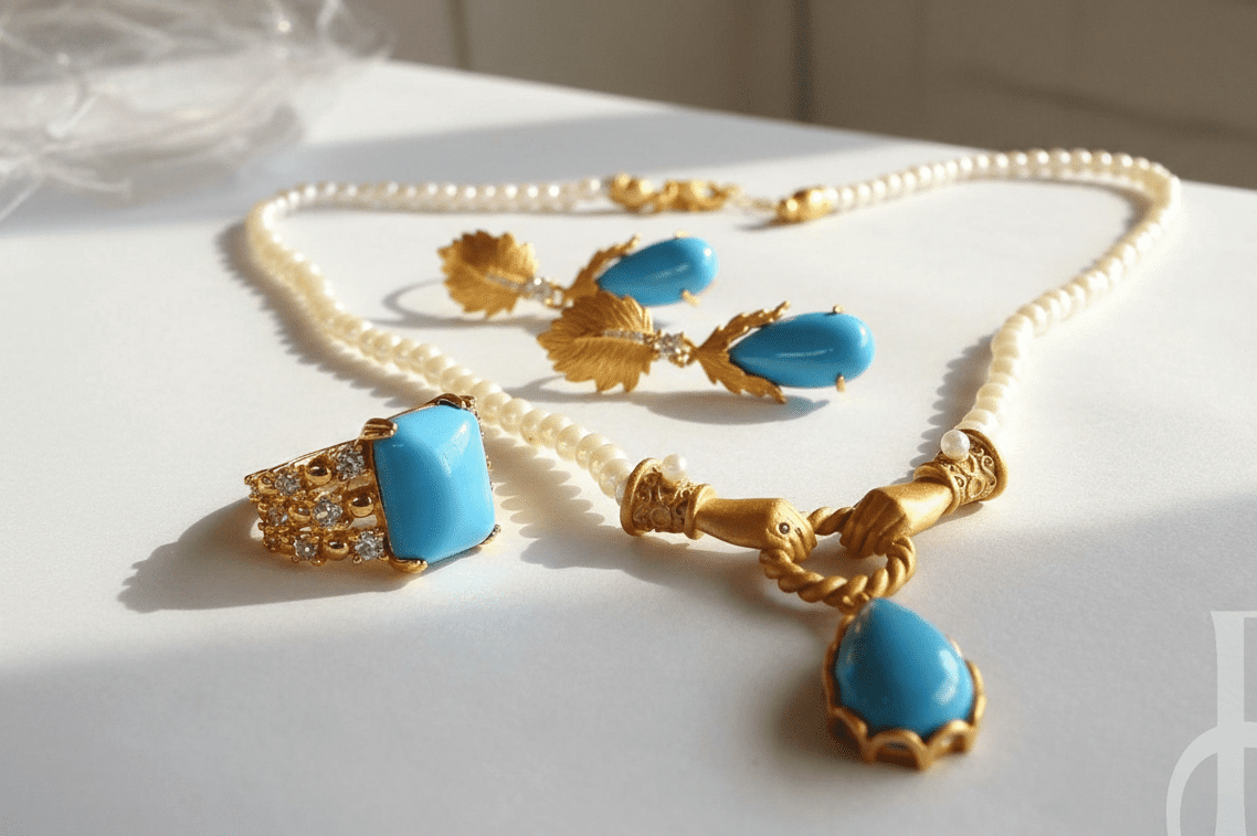 turq set Turquoise Silver Jewelry Set for women in Pakistan by dango