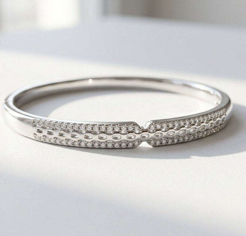Zircon Studded Steel Bangle for women Pakistan by dango