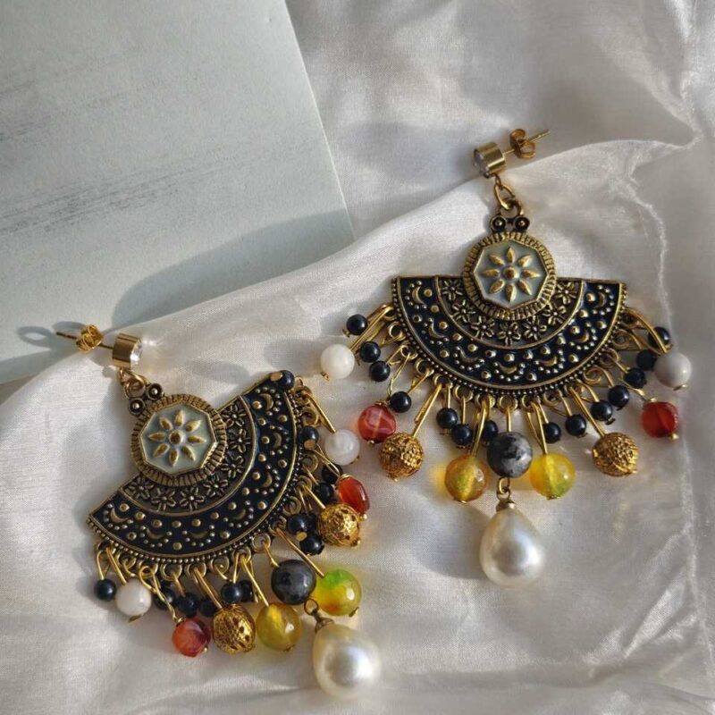 Ethnic Natural Stone Earrings for women in Pakistan by dango