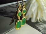 Green Stone Gold Earrings Pakistan by dango