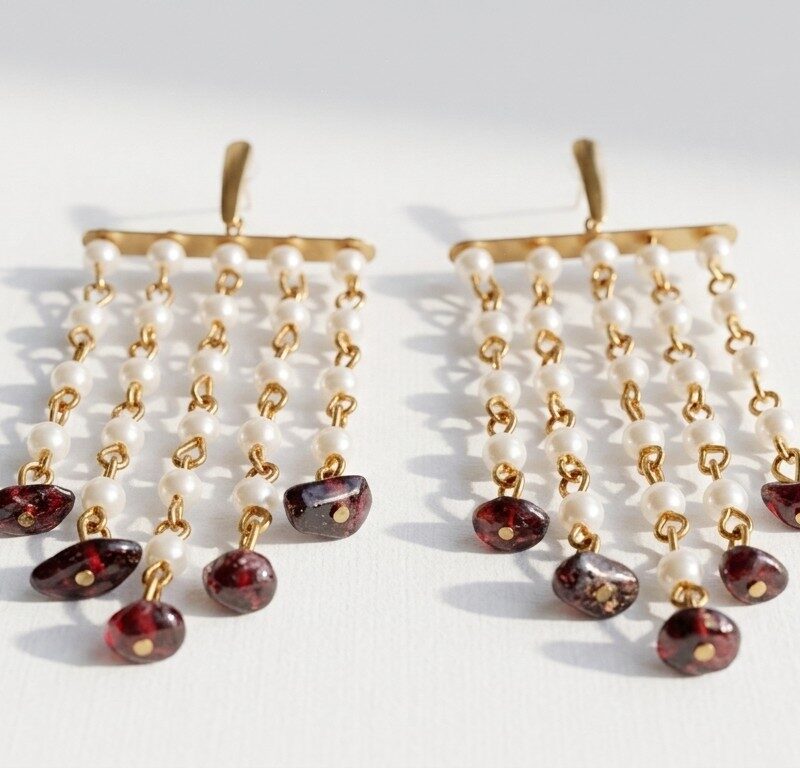 Garnet Earrings for women in Pakistan by dango