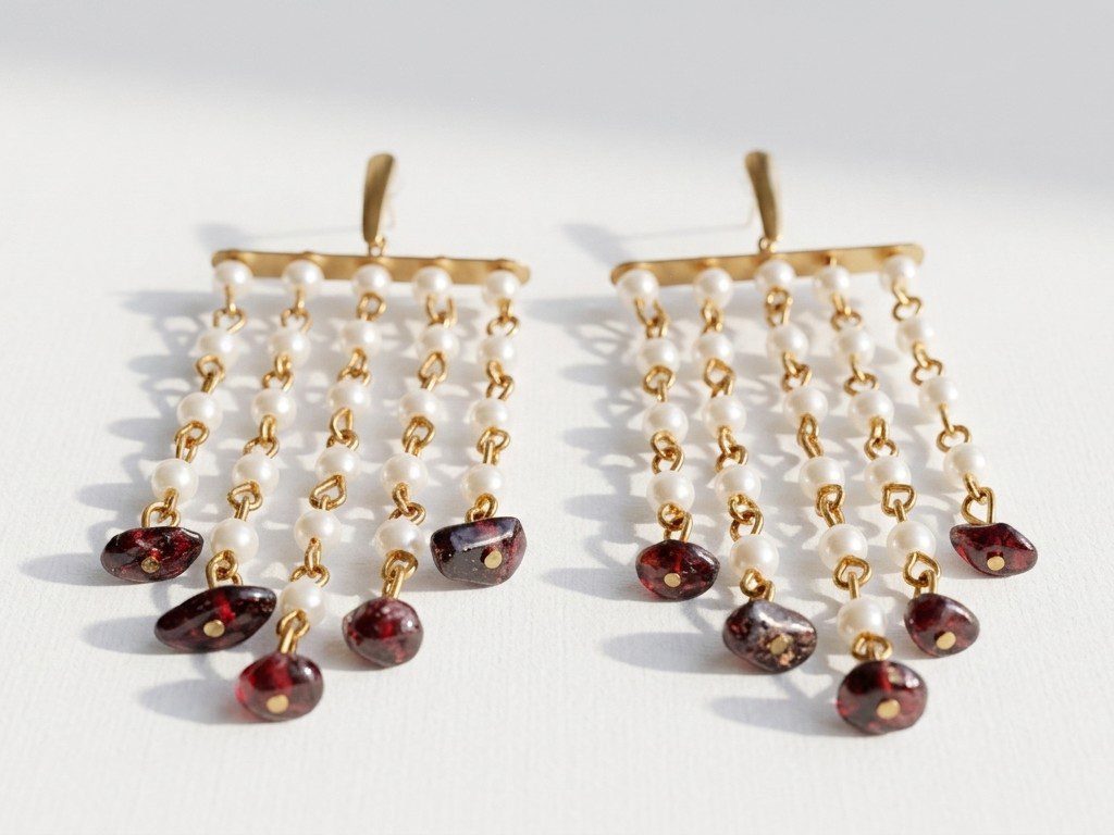 agate earrings pakistan Garnet Earrings for women in Pakistan by dango