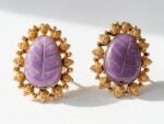 Gold Plated Amethyst Earrings for women Pakistan by dango
