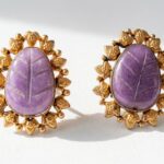 Gold Plated Amethyst Earrings for women Pakistan by dango