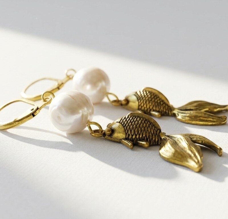 Fish Pearl Earrings for women in Pakistan by dango