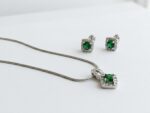 Green zircon Silver Jewely Set for Women in Pakistan by dango