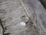 Adjustable Faux Moonstone Carved Ring - Image 2