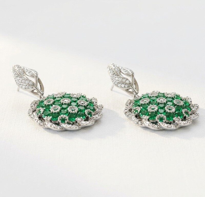 Green Zircon Earrings for women in Pakistan by dango