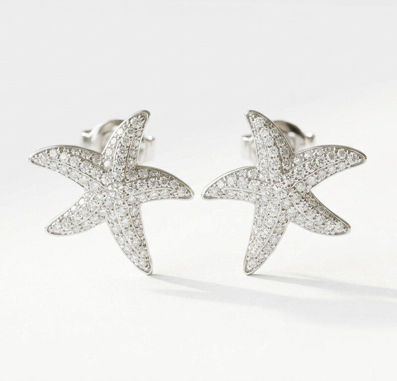 Star Zircon Stud Earrings for women in Pakistan by dango