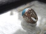 Natural Turquoise (Feroza) in Silver Ring - Image 4