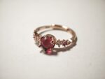 Adjustable Red Stone Ring in Rose Gold - Image 2