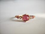 Adjustable Red Stone Ring in Rose Gold - Image 4