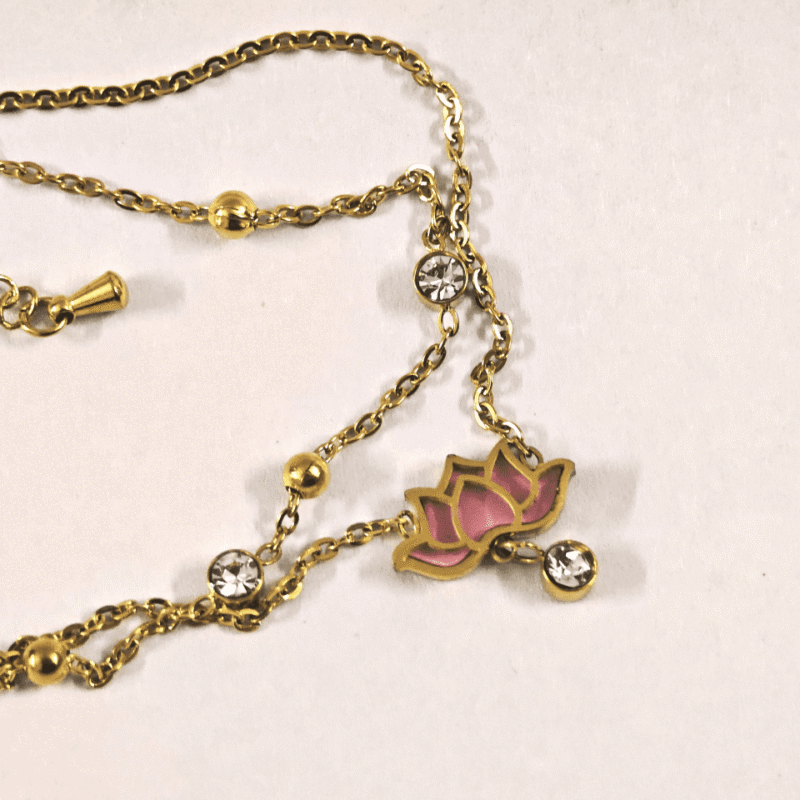 Gold Plated Lotus Anklet for women in Pakistan by dango