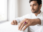 Natural African Ruby (Laal) Silver Ring - Image 3