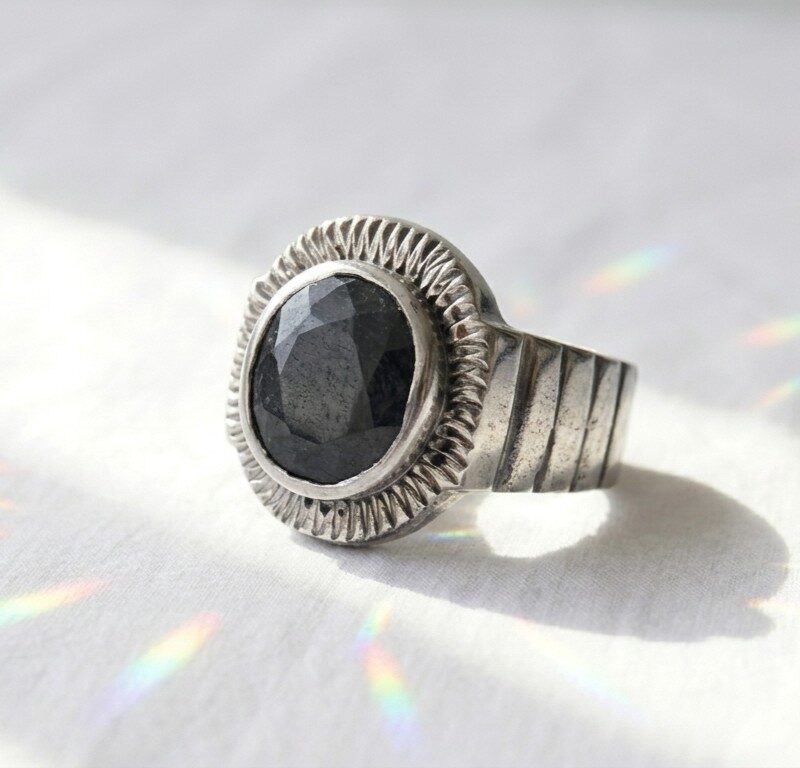 Natural Sapphire in Silver Ring for Men Pakistan by dango