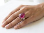 Natural African Ruby (Laal) Silver Ring - Image 2