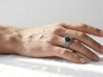 Natural Oval Sapphire (Neelam) Silver Ring for Men - Image 2