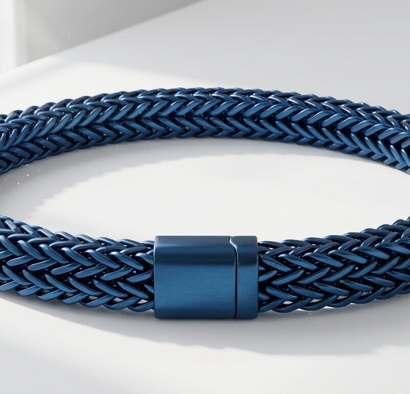Blue Steel Chain Bracelet for Men Pakistan by dango