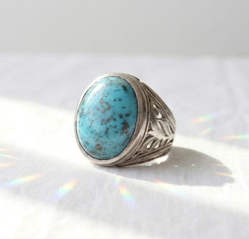 Natural Turquoise Silver Ring Pakistan by dango