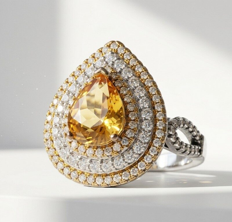 Yellow Zircon Ring for women Pakistan by dango