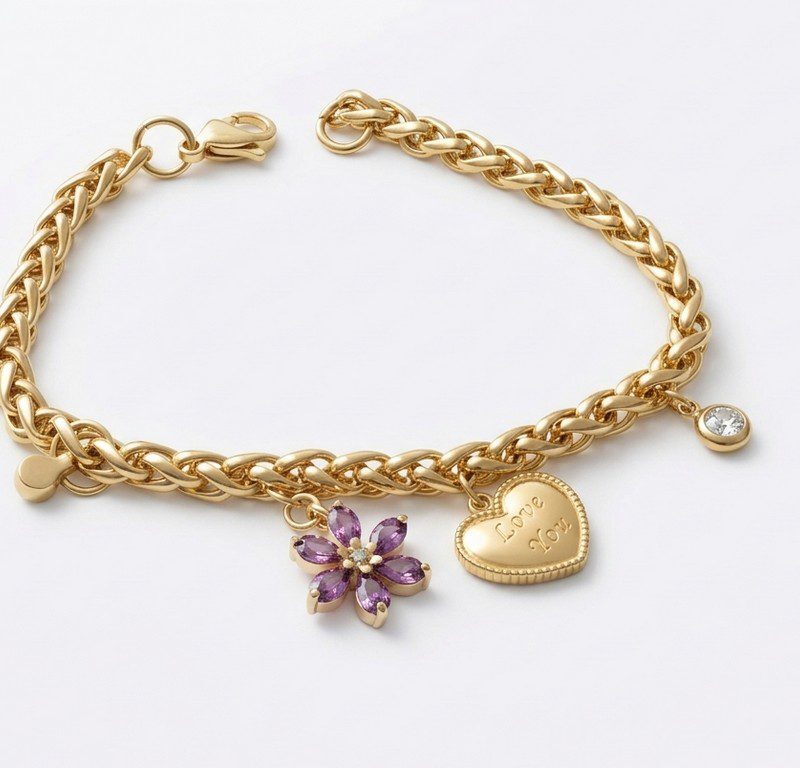 Gold Plated Charms Bracelet for women in Pakistan by dango