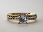 Gold Plated Steel Solitaire Ring