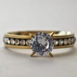 Gold Plated Steel Solitaire Ring
