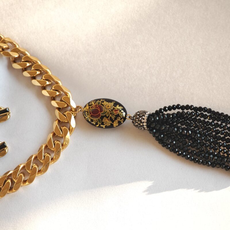 Gold-Plated Black Jewelry Set for women in Pakistan by dango