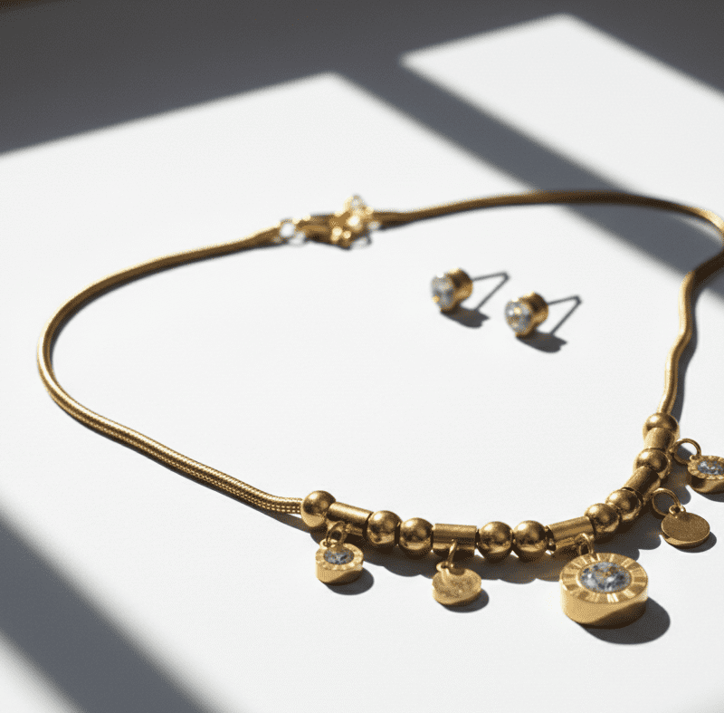Gold Plated Zircon Jewelry Set for women in Pakistan by dango