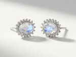 Silver Moonstone Stud Earrings for women in Pakistan by dango