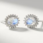 Silver Moonstone Stud Earrings for women in Pakistan by dango