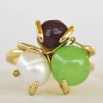 Natural Amethyst, Pearl, jade Gemstone Adjustable Ring for women in Pakistan by dango