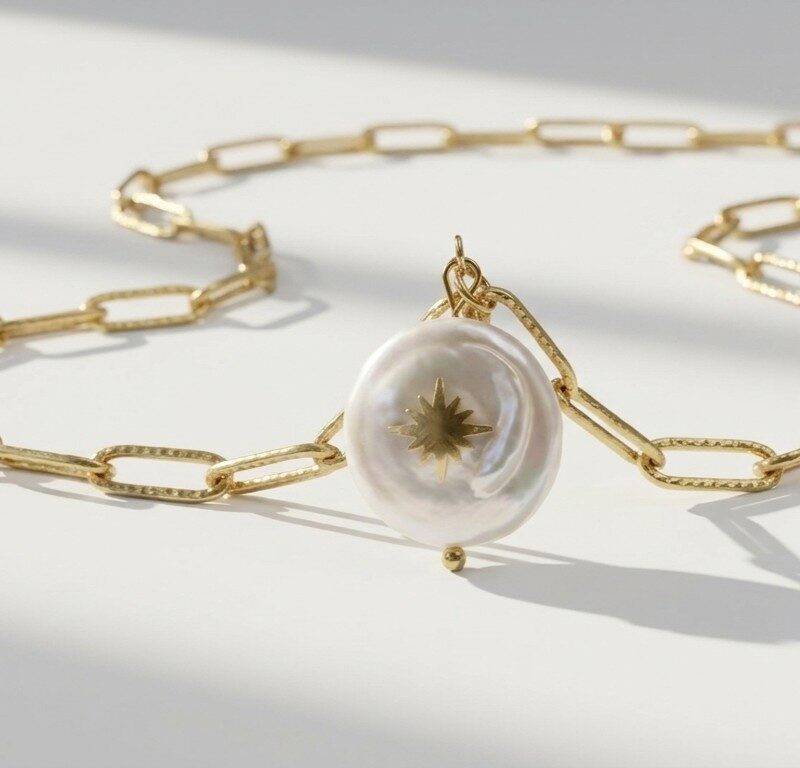 Gold Plated Pearl Pendant for women in Pakistan by dango