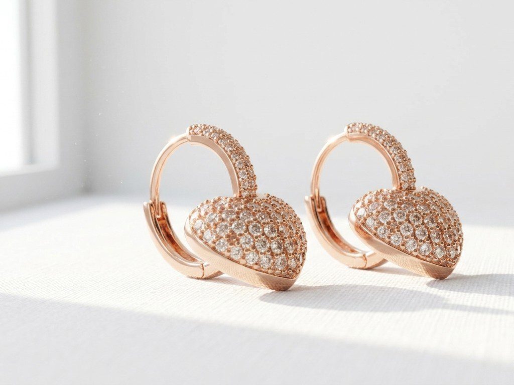 heart earrings pakistan rose gold heart earrings for women in pakistan by dango