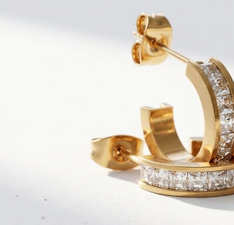 Gold Plated Minimal Earrings for women in Pakistan by dango