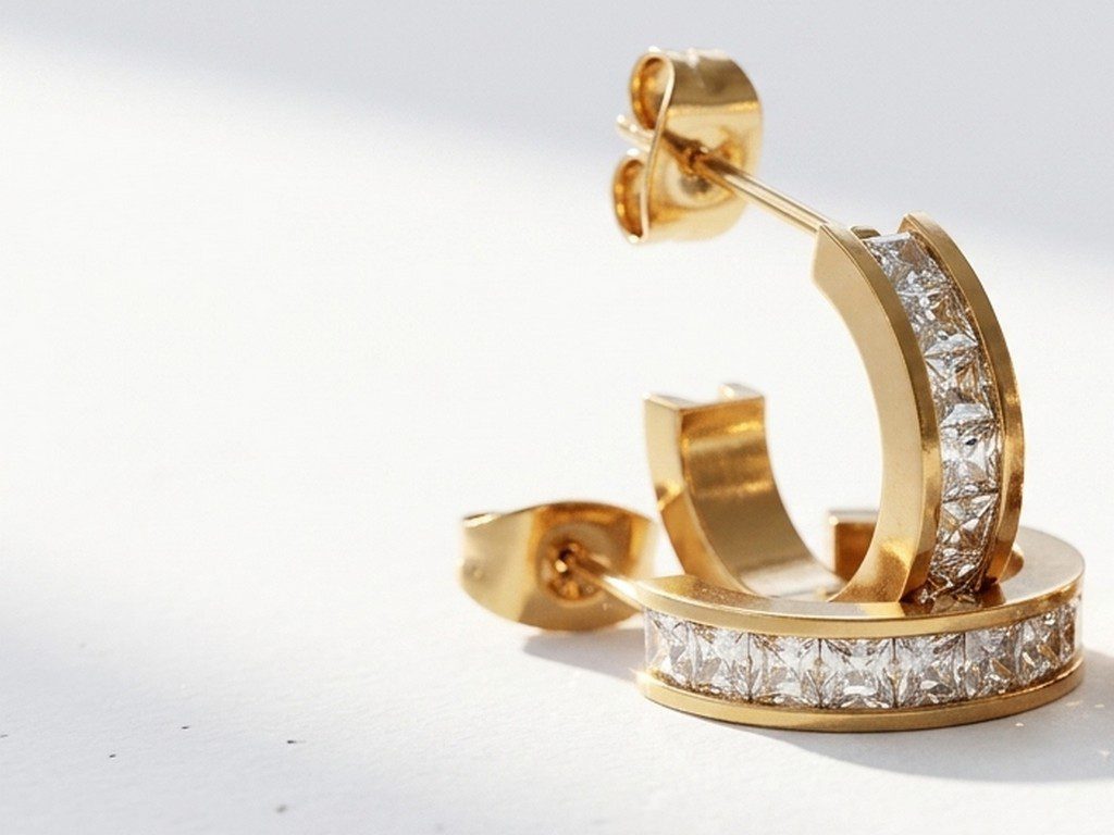 hoop earrings pakistan Gold Plated Minimal Earrings for women in Pakistan by dango
