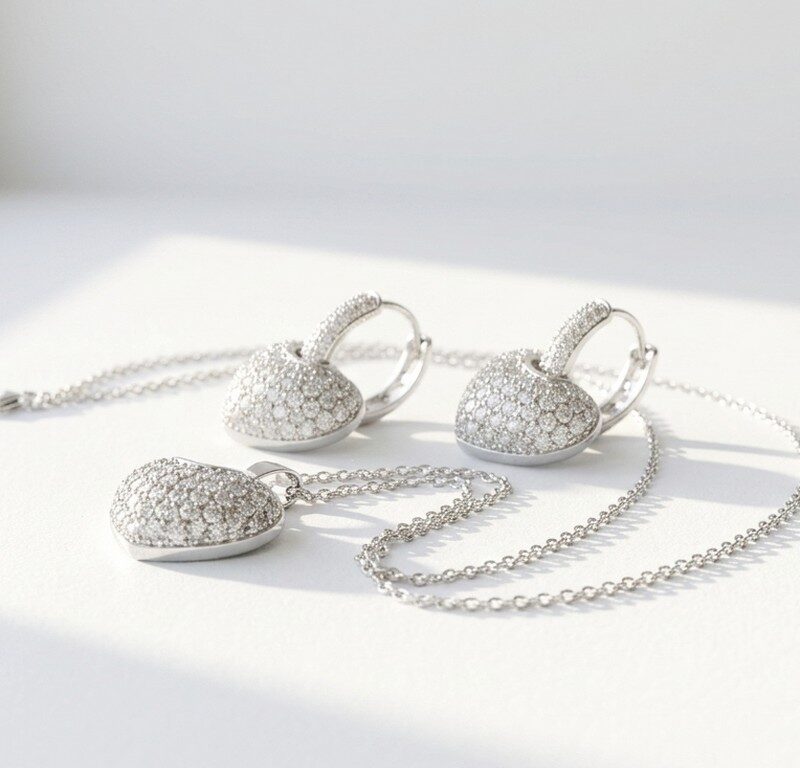 Zircon Heart Jewelry Set for women in Pakistan by dango