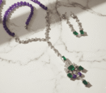 Natural sapphire and Amethyst Gemstone jewelry set for women in Pakistan by dango