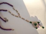 Regal Natural Sapphire (Neelam) & Amethyst Necklace Set - Image 4