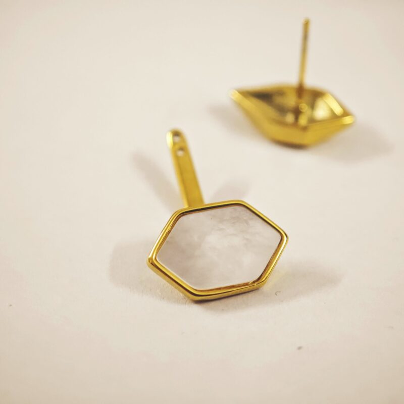 Geometric Mother of Pearl Earrings