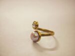 Golden Grace Pearl & Zircon Ring - Image 3