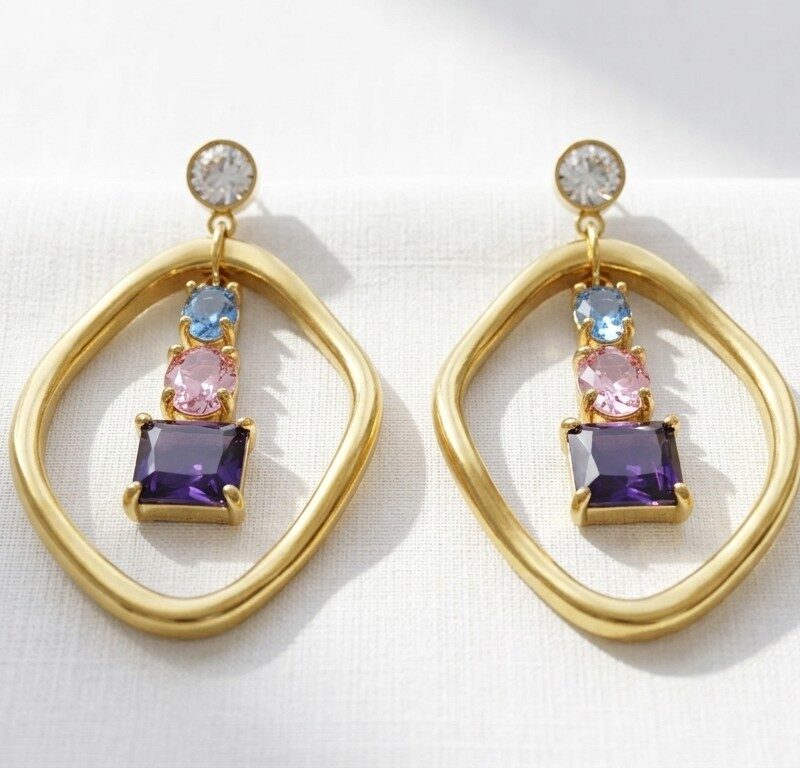 gold plated waterproof earrings for women in pakistan by dango